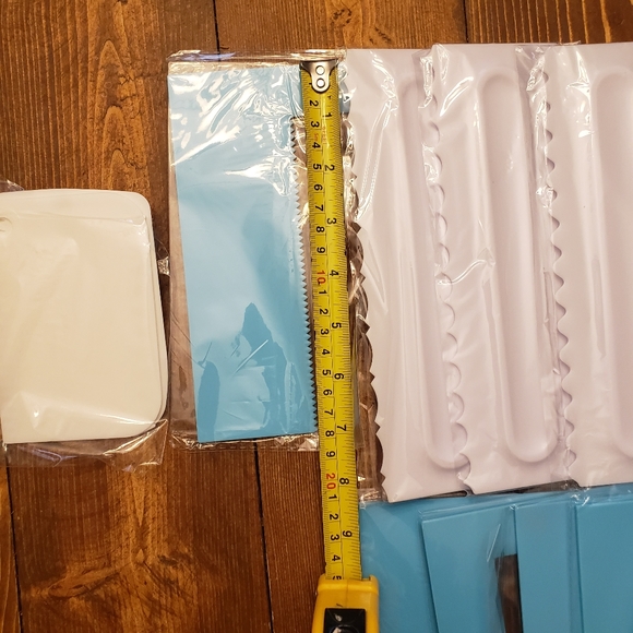 NEW - Cake frosting icing scraper comb smoother cake decorating tools set of 14 - Picture 8 of 10
